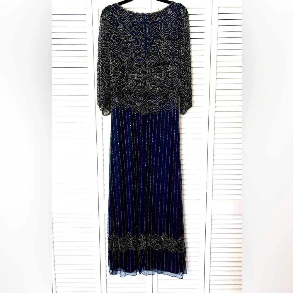 NWT Pisarro Nights Beaded Embellished Blouson Gown 8, 24W - Picture 6 of 8